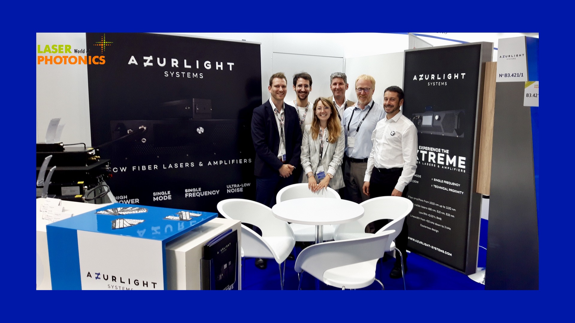 Photo Picture Azurlight Systems Staff Team Family present at Laser World of Photonics 2019 Munich